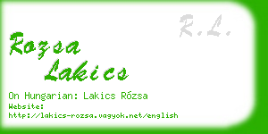 rozsa lakics business card